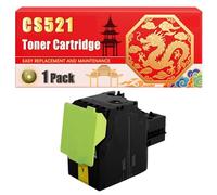 Compatible for Lexmark CS521 CS421 CS521 CS622 CX421 CX522 CX622 CX625 Toner Cartridge Printers, With Chip Large Capacity 2500 Pages (1 Pack Yellow)