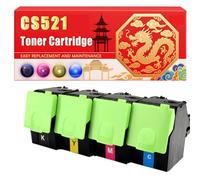 Compatible for Lexmark CS521 CS421 CS521 CS622 CX421 CX522 CX622 CX625 Toner Cartridge Printers, With Chip Large Capacity 8500 Pages (4-Pack BK/C/M/Y)