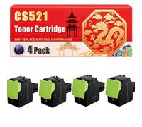 Compatible for Lexmark CS521 CS421 CS521 CS622 CX421 CX522 CX622 CX625 Toner Cartridge Printers, With Chip Large Capacity 8500 Pages (4 Pack Black)