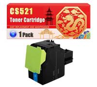 Compatible for Lexmark CS521 CS421 CS521 CS622 CX421 CX522 CX622 CX625 Toner Cartridge Printers, With Chip Large Capacity 8500 Pages (1 Pack Cyan)