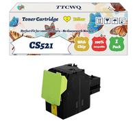 Compatible for Lexmark CS521 Toner Cartridge Work for Lexmark CS421 CS521 CS622 CX421 CX522 CX622 CX625 Printers, with Chip, High Yield 2500 Pages, High-Definition Printing (1 Pack Yellow)