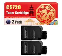 Compatible for Lexmark CS720 CS720 CS725 CX725 Toner Cartridge Printers, With Chip Large Capacity 3000 Pages (2 Pack Black)