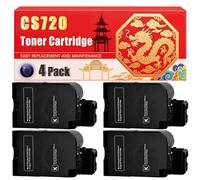 Compatible for Lexmark CS720 CS720 CS725 CX725 Toner Cartridge Printers, With Chip Large Capacity 7000 Pages (4 Pack Black)
