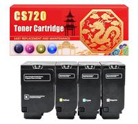 Compatible for Lexmark CS720 CS720 CS725 CX725 Toner Cartridge Printers, With Chip Large Capacity 7000 Pages (4-Pack BK/C/M/Y)