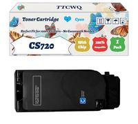 Compatible for Lexmark CS720 Toner Cartridge Work for Lexmark CS720 CS725 CX725 Printers, with Chip, High Yield 7000 Pages, High-Definition Printing (1 Pack Cyan)