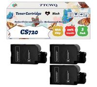 Compatible for Lexmark CS720 Toner Cartridge Work for Lexmark CS720 CS725 CX725 Printers, with Chip, High Yield 7000 Pages, High-Definition Printing (3 Pack Black)