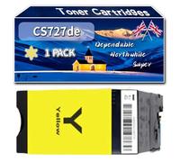 Compatible for Lexmark CS727de Toner Cartridges, Work for Lexmark CS727de CS728de CX727de Printers, Toner Cartridges 75B20K0 75B20C0 75B20M0 75B20Y0 (1 Pack Yellow)
