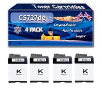 Compatible for Lexmark CS727de Toner Cartridges, Work for Lexmark CS727de CS728de CX727de Printers, Toner Cartridges 75B20K0 75B20C0 75B20M0 75B20Y0 (4 Pack Black)