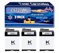 Compatible for Lexmark CS727de Toner Cartridges, Work for Lexmark CS727de CS728de CX727de Printers, Toner Cartridges 75B20K0 75B20C0 75B20M0 75B20Y0 (3 Pack Black)