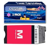 Compatible for Lexmark CS727de Toner Cartridges, Work for Lexmark CS727de CS728de CX727de Printers, Toner Cartridges 75B20K0 75B20C0 75B20M0 75B20Y0 (1 Pack Magenta)