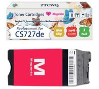 Compatible for Lexmark CS727de Toner Cartridges Work for Lexmark CS727de CS728de CX727de Printers, with Chip, High Yield 13000 Pages, High-Definition Printing (1 Pack Magenta)