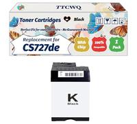 Compatible for Lexmark CS727de Toner Cartridges Work for Lexmark CS727de CS728de CX727de Printers, with Chip, High Yield 13000 Pages, High-Definition Printing (1 Pack Black)