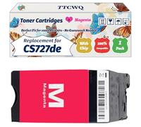Compatible for Lexmark CS727de Toner Cartridges Work for Lexmark CS727de CS728de CX727de Printers, with Chip, High Yield 13000 Pages, High-Definition Printing (1 Pack Magenta)