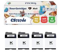 Compatible for Lexmark CS727de Toner Cartridges Work for Lexmark CS727de CS728de CX727de Printers, with Chip, High Yield 13000 Pages, High-Definition Printing (4 Pack Black)