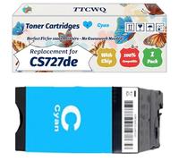 Compatible for Lexmark CS727de Toner Cartridges Work for Lexmark CS727de CS728de CX727de Printers, with Chip, High Yield 13000 Pages, High-Definition Printing (1 Pack Cyan)