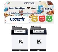 Compatible for Lexmark CS727de Toner Cartridges Work for Lexmark CS727de CS728de CX727de Printers, with Chip, High Yield 13000 Pages, High-Definition Printing (2 Pack Black)