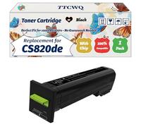 Compatible for Lexmark CS820de Toner Cartridge Work for Lexmark CS820de CS820dte CS820dtfe CX820de CX820dtfe Printers (1 Pack Black)