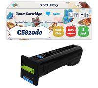 Compatible for Lexmark CS820de Toner Cartridge Work for Lexmark CS820de CS820dte CS820dtfe CX820de CX820dtfe Printers (1 Pack Cyan)