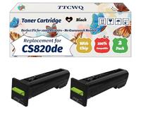 Compatible for Lexmark CS820de Toner Cartridge Work for Lexmark CX825dte CX825dtfe CX860de CX860dte CX860dtfe Printers, with Chip, High Yield 8000 Pages, High-Definition Printing (2 Pack Black)