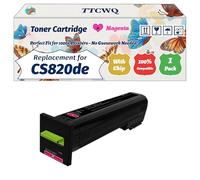 Compatible for Lexmark CS820de Toner Cartridge Work for Lexmark CX825dte CX825dtfe CX860de CX860dte CX860dtfe Printers, with Chip, High Yield 8000 Pages, High-Definition Printing (1 Pack Magenta)