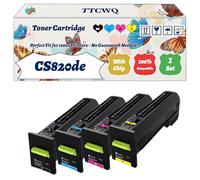 Compatible for Lexmark CS820de Toner Cartridge Work for Lexmark CX825dte CX825dtfe CX860de CX860dte CX860dtfe Printers, with Chip, High Yield 8000 Pages, High-Definition Printing (4-Pack BK/C/M/Y)