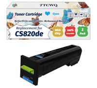 Compatible for Lexmark CS820de Toner Cartridge Work for Lexmark CX825dte CX825dtfe CX860de CX860dte CX860dtfe Printers, with Chip, High Yield 8000 Pages, High-Definition Printing (1 Pack Cyan)