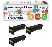 Compatible for Lexmark CS820de Toner Cartridge Work for Lexmark CX825dte CX825dtfe CX860de CX860dte CX860dtfe Printers, with Chip, High Yield 8000 Pages, High-Definition Printing (3 Pack Black)