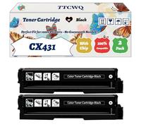 Compatible for Lexmark CX431 Toner Cartridge Work for Lexmark CS431 CX431 Printers, with Chip, High Yield 1500 Pages, High-Definition Printing (2 Pack Black)