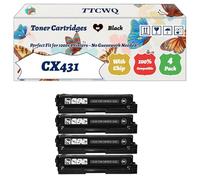 Compatible for Lexmark CX431 Toner Cartridges Work for Lexmark CS431 CX431 Printers, with Chip, High Yield 5500 Pages, High-Definition Printing (4 Pack Black)