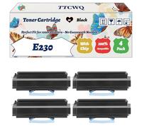 Compatible for Lexmark E230 Toner Cartridge Work for Lexmark E342tn Optra E232 Optra E330 Optra E332 T240 Printers, with Chip, High Yield 2500 Pages, High-Definition Printing (4 Pack Black)