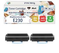 Compatible for Lexmark E230 Toner Cartridge Work for Lexmark E342tn Optra E232 Optra E330 Optra E332 T240 Printers, with Chip, High Yield 2500 Pages, High-Definition Printing (2-Pack Black)