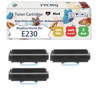 Compatible for Lexmark E230 Toner Cartridge Work for Lexmark E342tn Optra E232 Optra E330 Optra E332 T240 Printers, with Chip, High Yield 2500 Pages, High-Definition Printing (3 Pack Black)