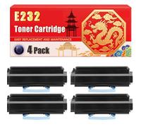Compatible for Lexmark E232 E232 E240 E330 E332 E340 E342 Toner Cartridge Printers, With Chip Large Capacity 2500 Pages (4 Pack Black)