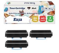 Compatible for Lexmark E232 Toner Cartridge Work for Lexmark E232 E240 E330 E332 E340 E342 Printers, with Chip, High Yield 2500 Pages, High-Definition Printing (3 Pack Black)