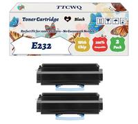 Compatible for Lexmark E232 Toner Cartridge Work for Lexmark E232 E240 E330 E332 E340 E342 Printers, with Chip, High Yield 2500 Pages, High-Definition Printing (2-Pack Black)