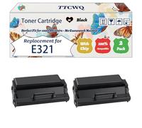 Compatible for Lexmark E321 Toner Cartridge Work for Lexmark E321 E323t E323tn Optra E321 Optra E323 Optra Printers (2-Pack Black)