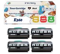 Compatible for Lexmark E360 Toner Cartridge Work for Lexmark E260 E260d E260dn E360 E360d Printers, with Chip, High Yield 3500 Pages, High-Definition Printing (4 Pack Black)