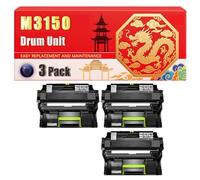 Compatible for Lexmark M3150 M3150 XM3150 Drum Unit Printers, With Chip Large Capacity 60000 Pages (3 Pack Black)