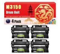 Compatible for Lexmark M3150 M3150 XM3150 Drum Unit Printers, With Chip Large Capacity 60000 Pages (4 Pack Black)