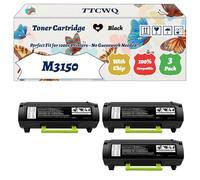 Compatible for Lexmark M3150 Toner Cartridge Work for Lexmark M3150 XM3150 Printers, with Chip, High Yield 16000 Pages, High-Definition Printing (3 Pack Black)