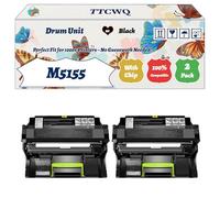 Compatible for Lexmark M5155 Drum Unit Work for Lexmark M5155 M5163 M5170 Printers, with Chip, High Yield 100000 Pages, High-Definition Printing (2-Pack Black)