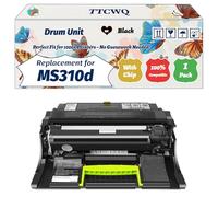 Compatible for Lexmark MS310d Drum Unit Work for Lexmark MS415dn MS510dn MS610de MS610dn MS610dte MS711dn Printers, with Chip, High Yield 60000 Pages, High-Definition Printing (1 Pack Black)