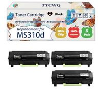 Compatible for Lexmark MS310d Toner Cartridge Work for Lexmark MS310d MS310dn Printers, with Chip, High Yield 5000 Pages, High-Definition Printing (3 Pack Black)