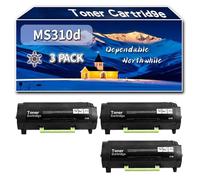 Compatible for Lexmark MS310d Toner Cartridge, Work for Lexmark MS310dn MS310d Printers, Toner Cartridge 50F0HA0 (3 Pack Black)