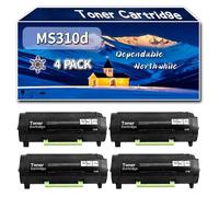 Compatible for Lexmark MS310d Toner Cartridge, Work for Lexmark MS310dn MS310d Printers, Toner Cartridge 50F0HA0 (4 Pack Black)
