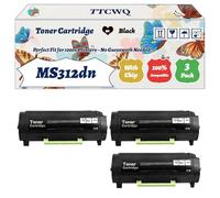 Compatible for Lexmark MS312dn Toner Cartridge Work for Lexmark MS310d MS310dn MS312dn MS415dn MS510dn MS610de MS610dn Printers (3 Pack Black)