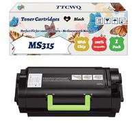 Compatible for Lexmark MS315 Toner Cartridges Work for Lexmark MS415 dn MS510 dn MS610 de MS610 dn MS610 dte MS610 Printers (1 Pack Black)
