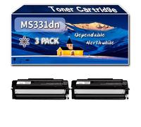 Compatible for Lexmark MS331dn Toner Cartridge, Work for Lexmark MS331dn MS431dn MX331adn MX431adn Printers, Toner Cartridge 55B1000 (3 Pack Black)