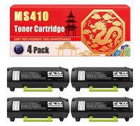 Compatible for Lexmark MS410 MS410 MS610 Toner Cartridge Printers, With Chip Large Capacity 5000 Pages (4 Pack Black)