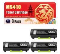 Compatible for Lexmark MS410 MS410 MS610 Toner Cartridge Printers, With Chip Large Capacity 5000 Pages (3 Pack Black)